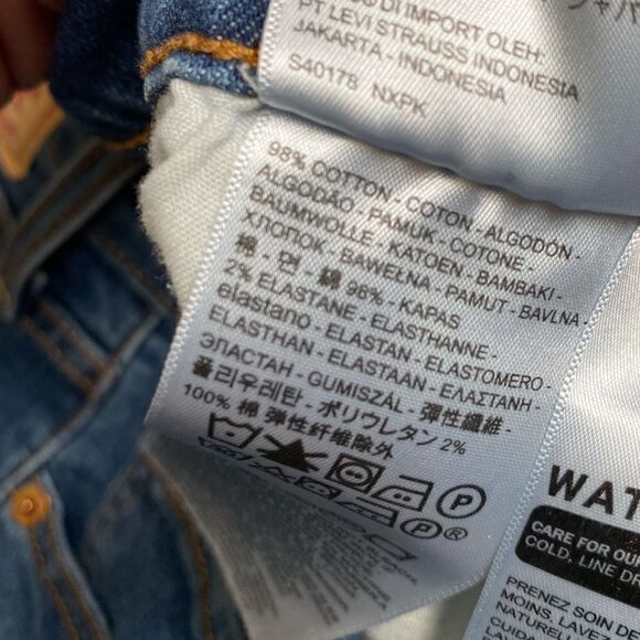Levi’s Wedgie Skinny Button Fly Jeans Womens Size 32 Blue - Picture 10 of 10